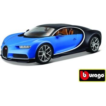 BburagoPlus Bugatti Chiron deep modrá modrá 1:18