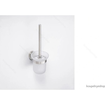 Bemeta Neo stainless WC štětka miska sklo černý kartáč 104113019 broušená nerez