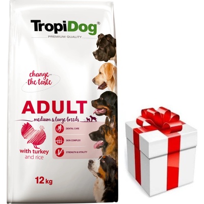 TropiDog Premium Adult moriak a veľké plemená s ryžou 12 kg