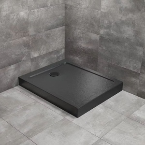 Radaway Правоъгълно душ корито Radaway Doros F Compact Stone 150x90 см акрил черно (SDRFP1590-05-54S)