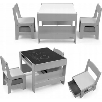 Milly Mally dětská sada stolečku a židliček Sven grey