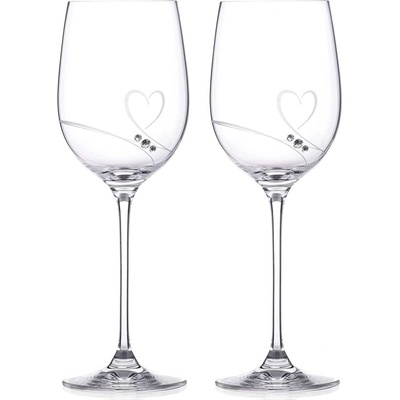 Swarovski Diamante pohár na červené víno Romance s kamienkami 2 x 450 ml
