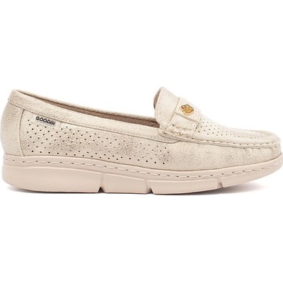 Goodin Zajímavé mokasíny dámské zlaté bez podpatku