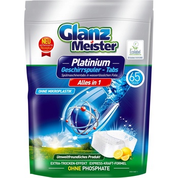 Glanz Meister EKO PLATINUM tablety do umývačky riadu 65 ks