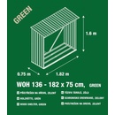 G21 Přístřešek na dřevo WOH 136 - 182 x 75 cm zelený