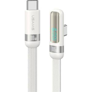 USAMS Кабел USAMS US-SJ653 PD 100W USB-C/USB-C 1.2m, бял (Usa001720)