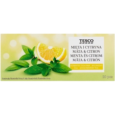 Tesco Bylinkový čaj máta a citron 20 x 2 g
