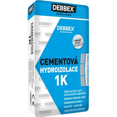 Hydroizolace cementová, 1K, Den Braven 9 kg, šedá, balení 1 ks