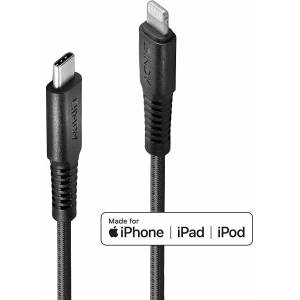 Lindy Кабел Lindy, от USB-C(м) към Lightning(м), 2m, 60W, черен (31287)