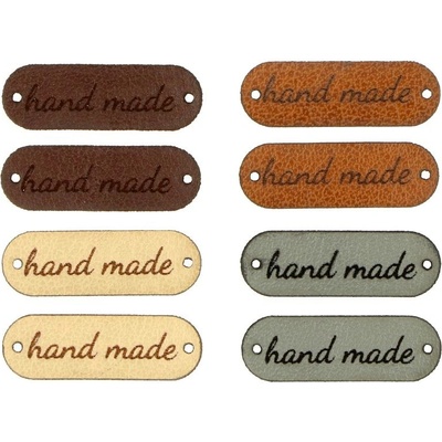 Sada malých kožených štítků Hand Made 8 kusů