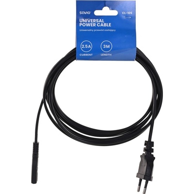 SAVIO Power cable 2pin (M) 3m CL-105 Black