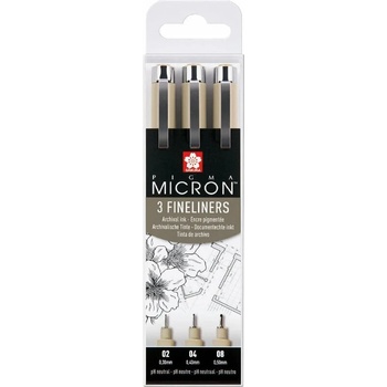 Image 1 of Sakura Pigma Micron Fineliner Set 3 Технически химикалки Black 3 бр (POXSDK3)
