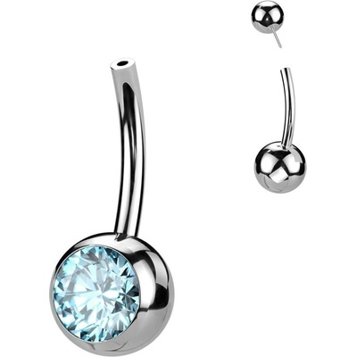 S4U PUSH IN piercingu do pupíku TITAN (tyrkysová) TIT1272-Q