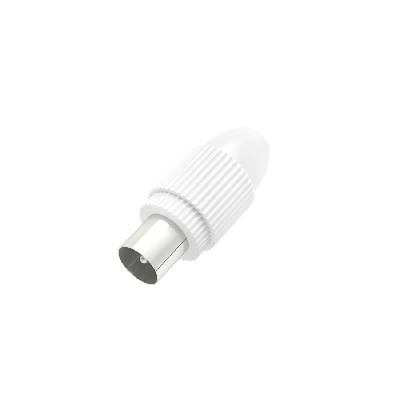 Антенен конектор HAMA Coax plug, Коаксиален мъжко, Бял (205213)