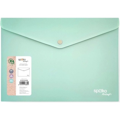 Obálka s drukem A5 Spoko ReLeaf Soft touch - zelená