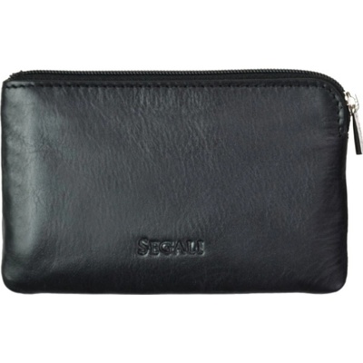 Segali Kožená mini peňaženka-kľúčenka 7289 black
