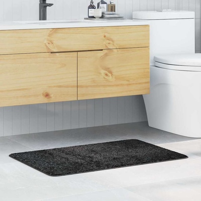vidaXL Килимче за баня с антихлъзгаща повърхност Тъмносив 60 x 90 cm (4019834)