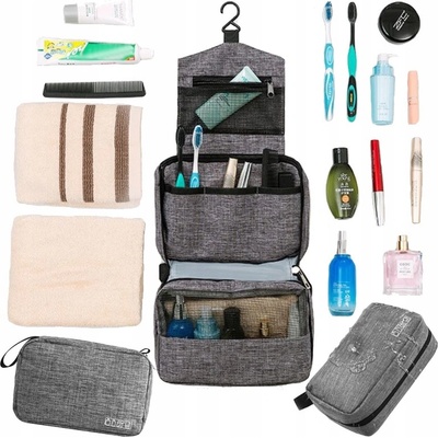 Soulima 20250 Kosmetická taštička s háčkem šedá – Zboží Dáma