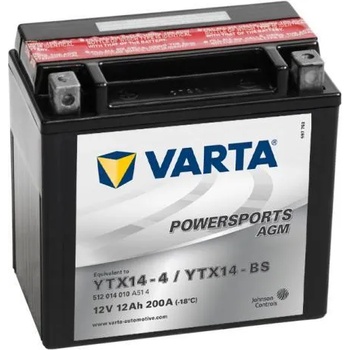 VARTA Powersports AGM 12V 12Ah left+ YTX14-4/YTX14-BS 512014010A514