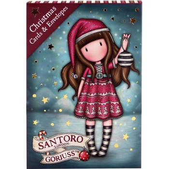 Santoro gorjuss Коледни картички Santoro Gorjuss Merry and Bright - Tis The Season, 8 броя (1195GJ02)