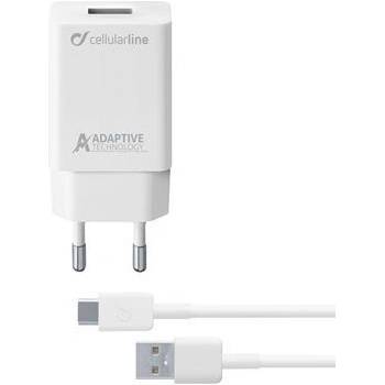 Image 1 of Cellularline Комплект адаптивно зарядно Type-C, 220V, Type-C кабел, 15W