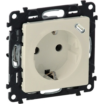 Legrand Контакт немски тип с USB Legrand Valena Life, крем (753235L)