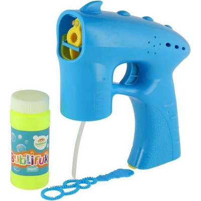 Teddies Bublifuk pištoľ plast modrá 13cm