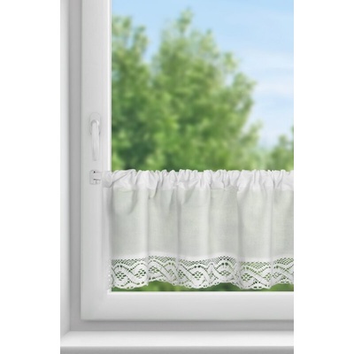 Takoy Záclonka VINCE z látky s převahou bavlny zdobená krajkou 150 x 30 cm-HF-373038 | 150 x 30 cm