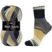 Vlna - Hep příze Best Socks 7071 krémová, okrová, šedá, černá