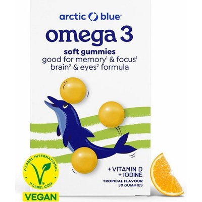 Arctic blue Kids Vegan Omega 3 DHA Vitamin D 200IU 250 mg 30 gummies