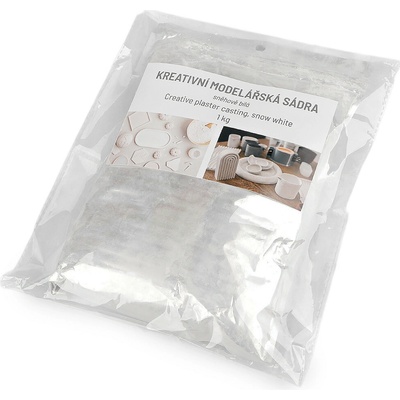 Kreativní modelářská sádra sněhově bílá 1 kg bílá 1 sáček