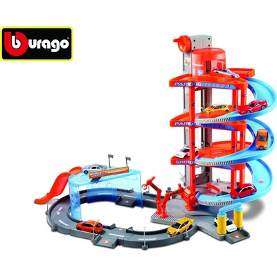 Bburago Garáž Mega Dealer Showroom s 2 autíčkami 1:43