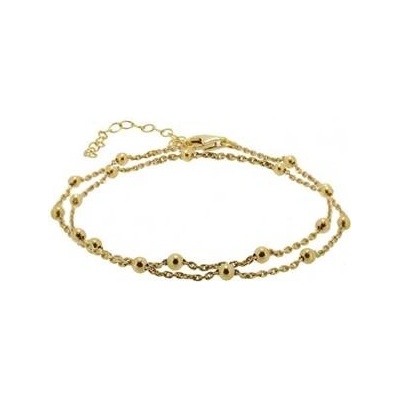 Šperky4U Dvojitý zlacený s kuličkami BXN1007-GD