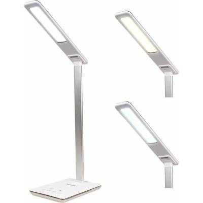FOREVER Huslog kancelářská lampa, hliník+ABS, bílá, 3 druhy svícení,časovač,bezdrátové nabíjení