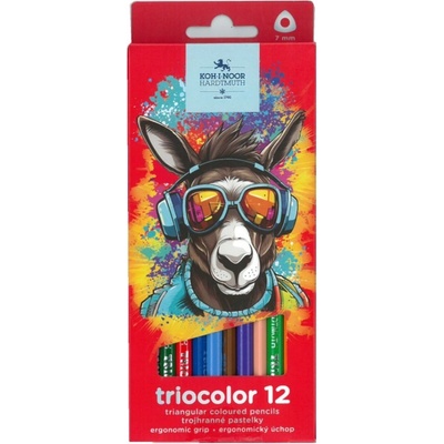 Kohinoor triocolor pastelky 12 barev 3132