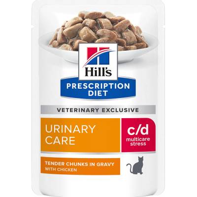 Hill's Prescription Diet, 36 x 85 g 24 + 12 zdarma c/d Multicare Stress Urinary Care kuřecí