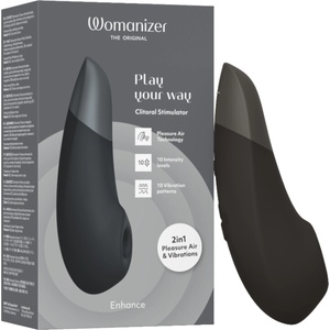 Womanizer Enhance 2в1 въздушно-вълнов клиторен стимулатор + вибратор (черен)