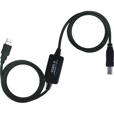 Premiumcord ku2rep15ab USB 2.0 repeater a propojovací, A/M-B/M, 15m