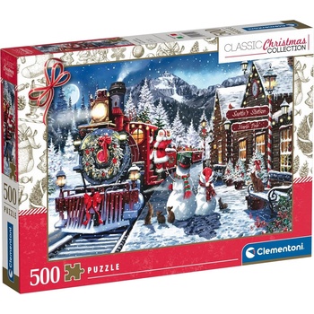 Clementoni Пъзел Clementoni от 500 части - Заснежена гара (81502)