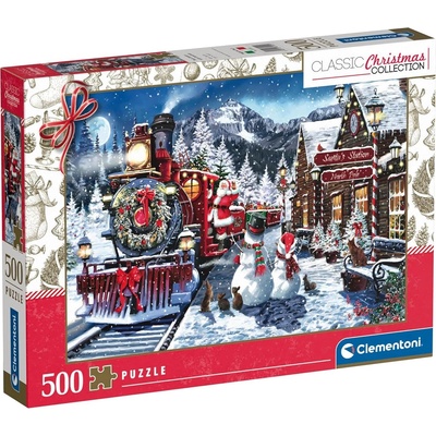 Clementoni Пъзел Clementoni от 500 части - Заснежена гара (81502)