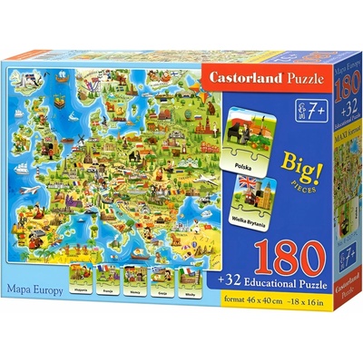 Castorland Vzdelávacie mapa Európy 212 dielov