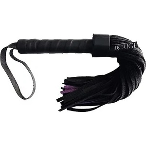 Rouge Leather Handle Short Suede Flogger Black/Purple