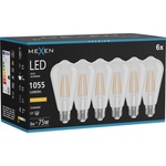 Mexen Vintis 6x LED лампа с нажежаема жичка E27, ST64, 8W, Топло - 2200K, 1055 lm, прозрачно (L152-E27-0822-00x06)
