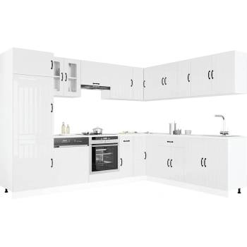 vidaXL Комплект кухненски шкафове от 14 части Lucca, инженерно дърво (3314983)