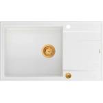Quadron Вградена композитна мивка Quadron Unique Evan 136 XL бяла - медна 86x50 см (HCQE58650U1_PVDC1_P2O) Мивка за вграждане