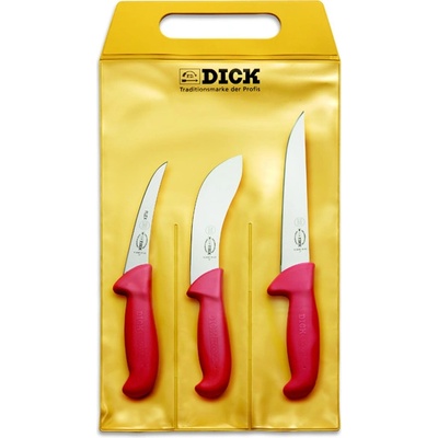 F. Dick sada nožů lovecké červené indoor ergogrip 13 až 18cm 3 ks