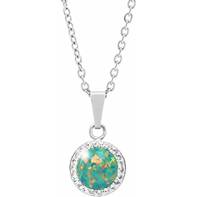 JSB Bijoux Opál s křišťálovými kameny Swarovski Mix Green 92300025mixgr (Ag925/1000, 2,1 g)