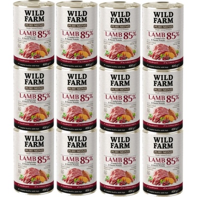 Wild Farm Pure Mono Jahňacie mäso brusnice a sladké zemiaky 12 x 400 g