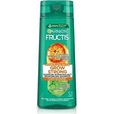 Garnier Fructis Grow Strong Orange posilňujúci šampón pre jemné vlasy so sklonom k vypadávaniu 400 ml