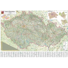 Excart Maps ČR - nástěnná automapa 200 x 140 cm Varianta: bez rámu v tubusu, Provedení: laminovaná mapa s očky